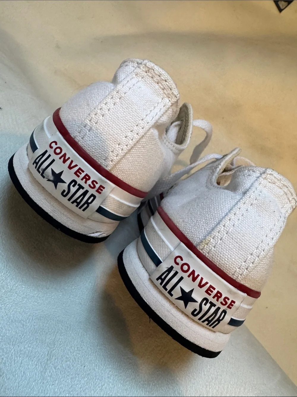 Converse Kids White Canvas Low-Top Sneakers with Red Trim
